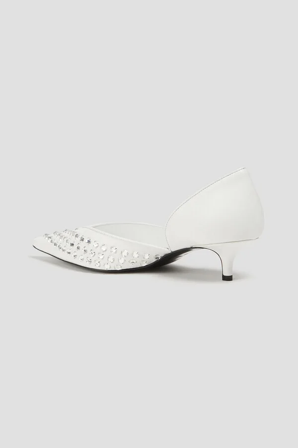 Crystal-embellished leather pumps - Image 3