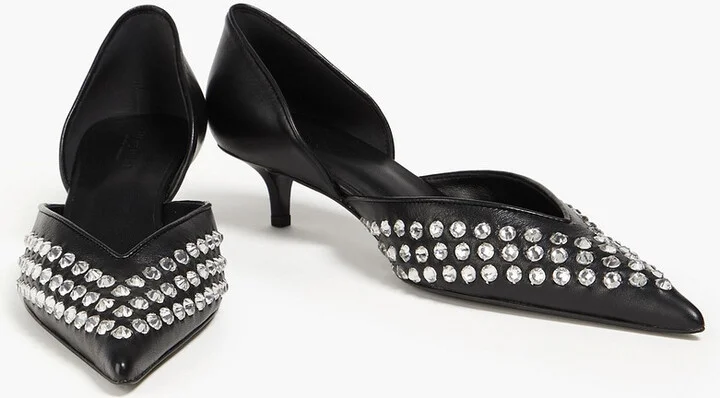 Crystal-embellished leather pumps - Image 5