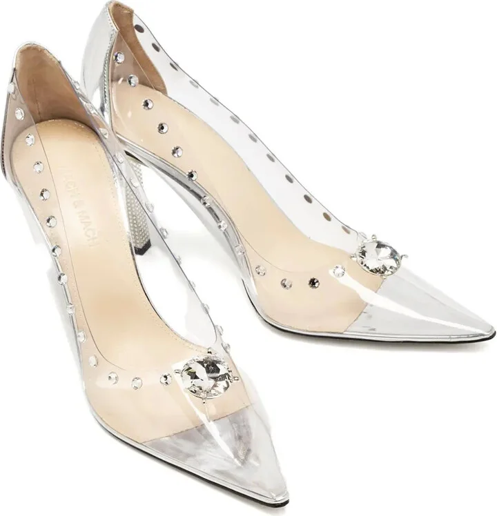 Crystal-Embellished Leather Pumps - Image 3
