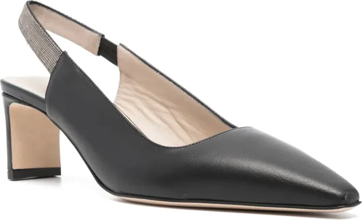 Crystal-Embellished Leather Pumps - Image 2