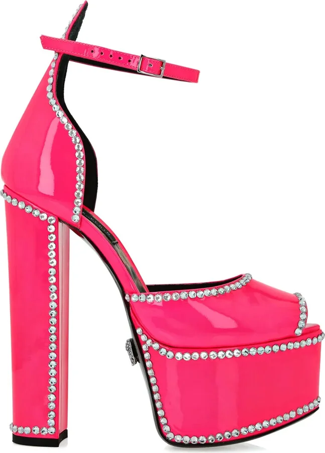 Crystal-Embellished Leather Pumps
