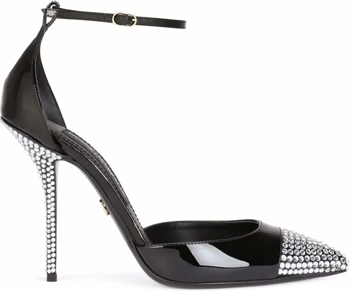 Crystal-Embellished Leather Pumps