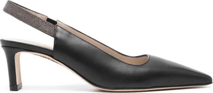 Crystal-Embellished Leather Pumps