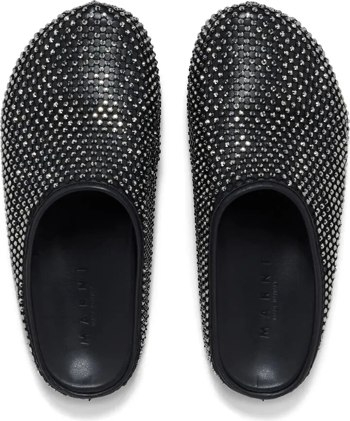 Crystal-Embellished Leather Sandals - Image 4