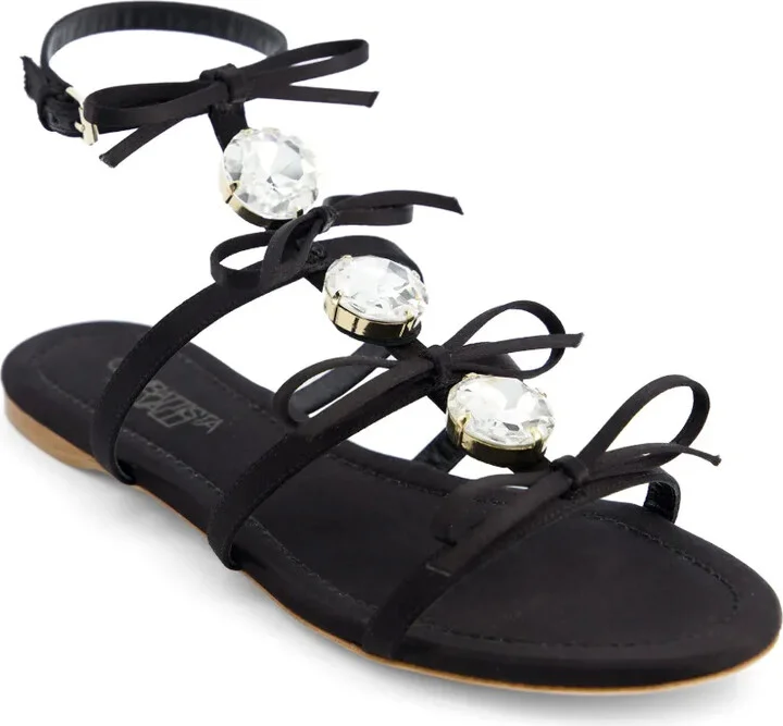 Crystal-Embellished Leather Sandals - Image 2