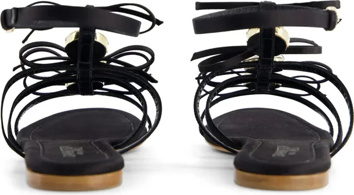Crystal-Embellished Leather Sandals - Image 4
