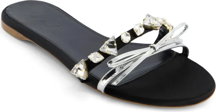 Crystal-Embellished Leather Sandals - Image 2