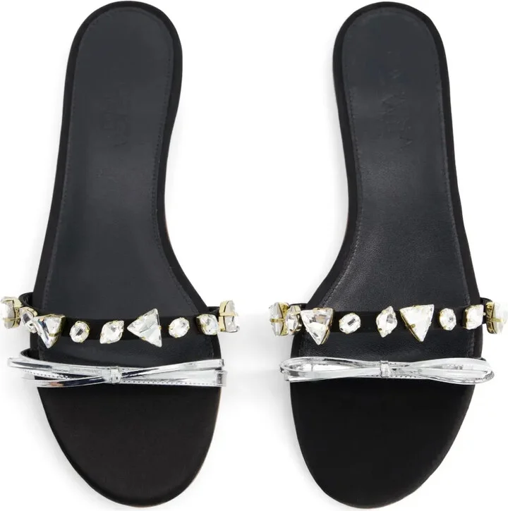 Crystal-Embellished Leather Sandals - Image 3