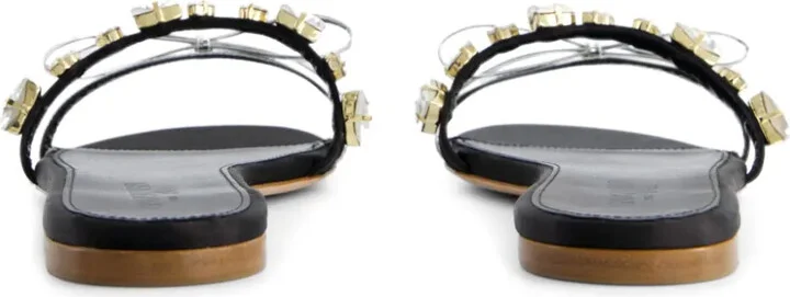 Crystal-Embellished Leather Sandals - Image 4