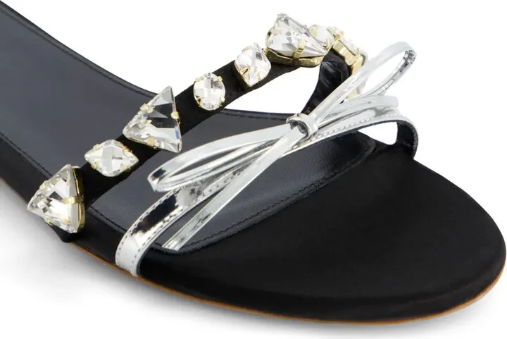 Crystal-Embellished Leather Sandals - Image 5