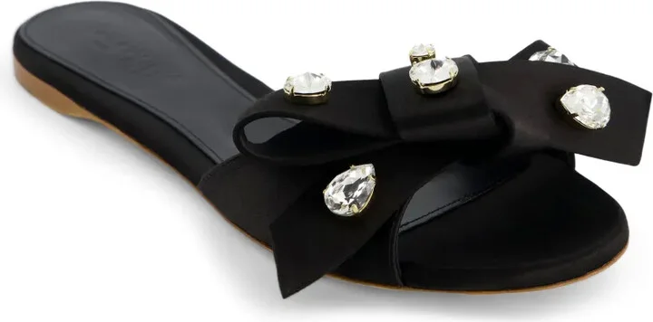 Crystal-Embellished Leather Sandals - Image 2