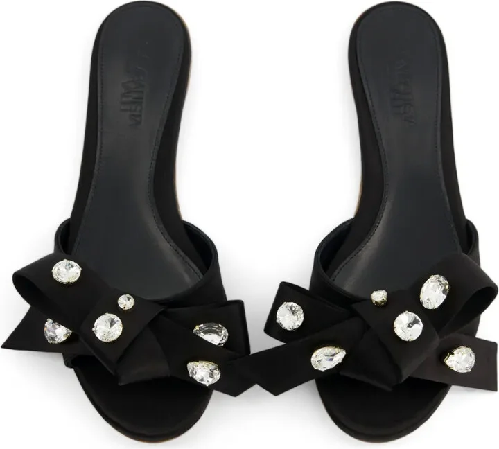 Crystal-Embellished Leather Sandals - Image 3