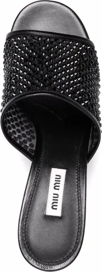 Crystal-Embellished Leather Sandals - Image 4