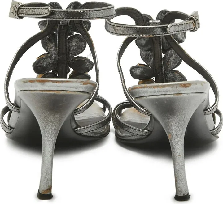 Crystal-Embellished Leather Sandals - Image 3