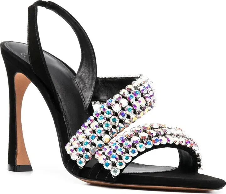 Crystal-Embellished Leather Sandals - Image 2
