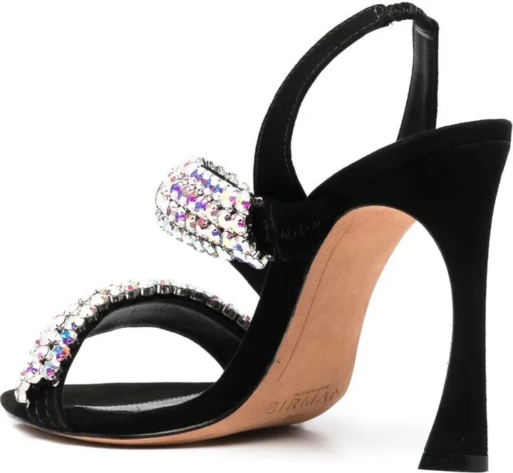 Crystal-Embellished Leather Sandals - Image 3