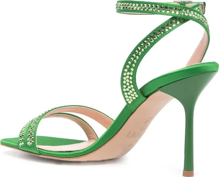 Crystal-Embellished Leather Sandals - Image 3