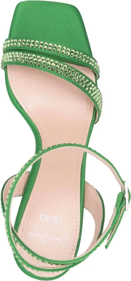 Crystal-Embellished Leather Sandals - Image 4
