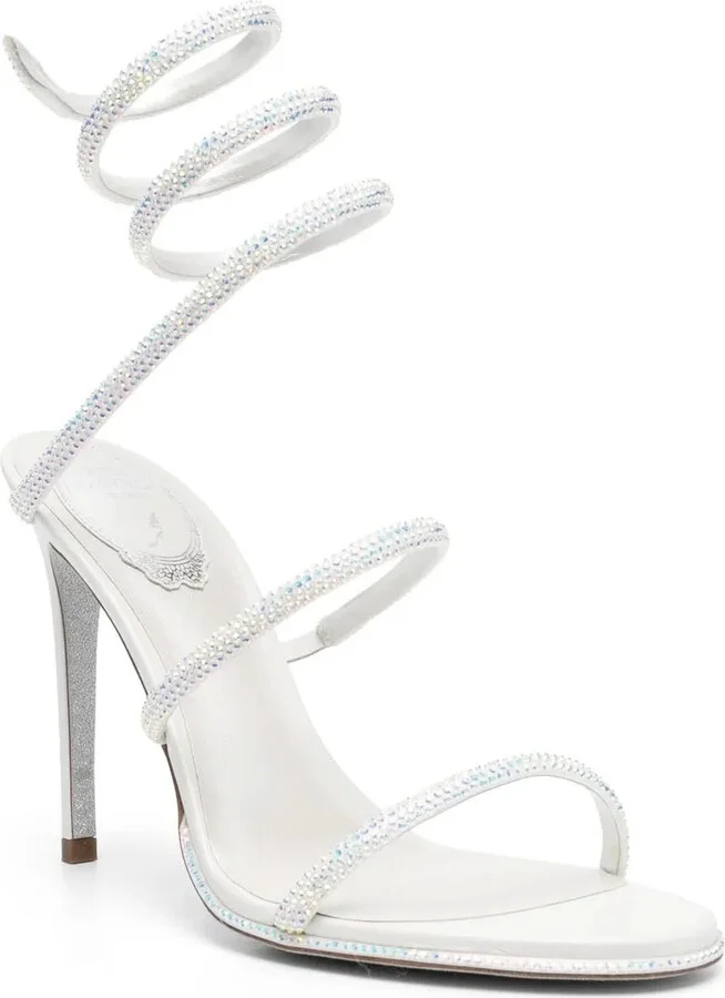 Crystal-Embellished Leather Sandals - Image 2