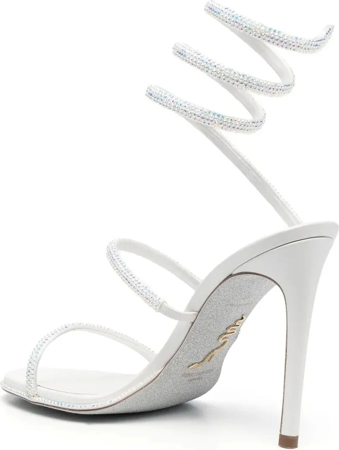 Crystal-Embellished Leather Sandals - Image 3