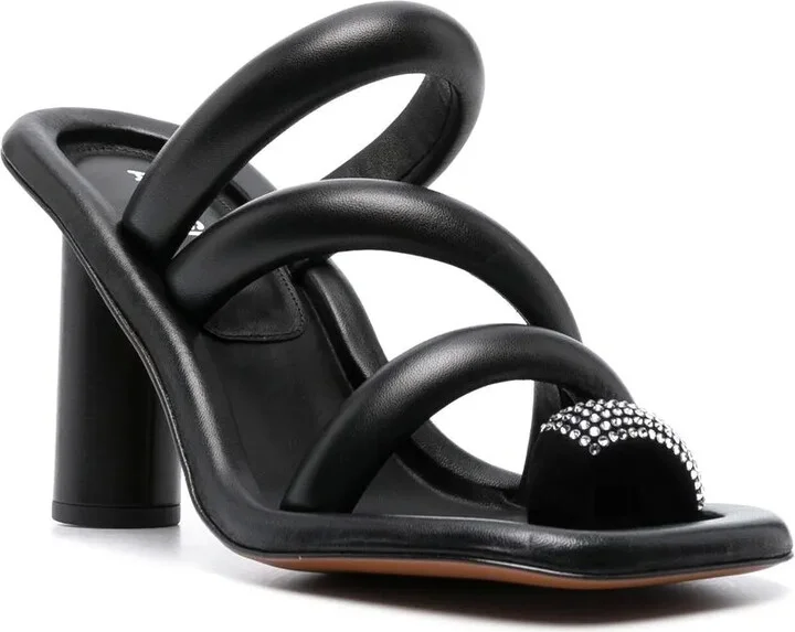 Crystal-Embellished Leather Sandals - Image 2