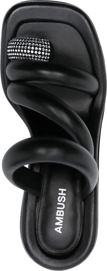 Crystal-Embellished Leather Sandals - Image 4