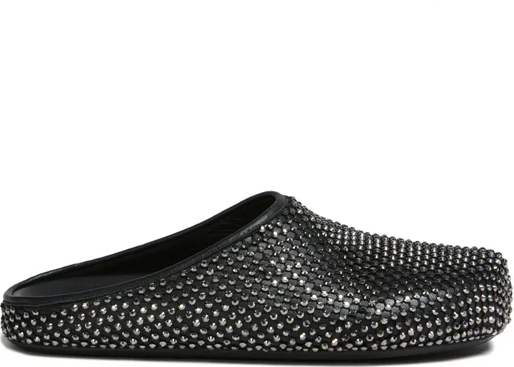 Crystal-Embellished Leather Sandals