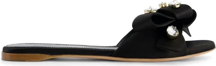 Crystal-Embellished Leather Sandals