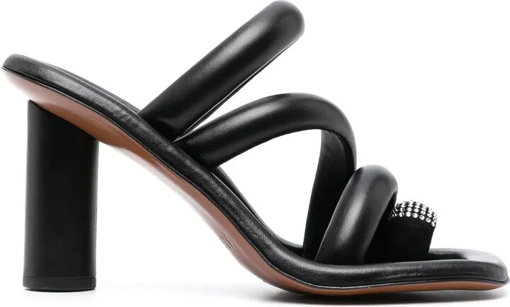 Crystal-Embellished Leather Sandals