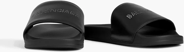 Crystal-embellished leather slides - Image 2