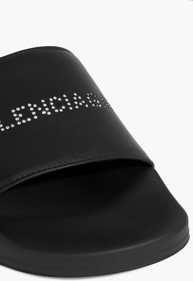 Crystal-embellished leather slides - Image 4