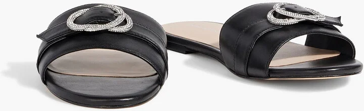 Crystal-embellished leather slides - Image 2