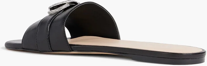Crystal-embellished leather slides - Image 3