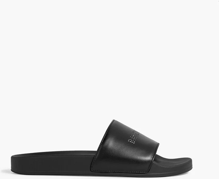 Crystal-embellished leather slides