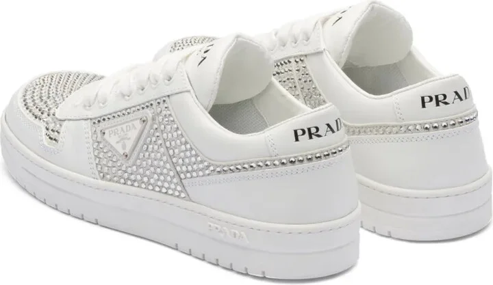 Crystal-Embellished Leather Sneakers - Image 3