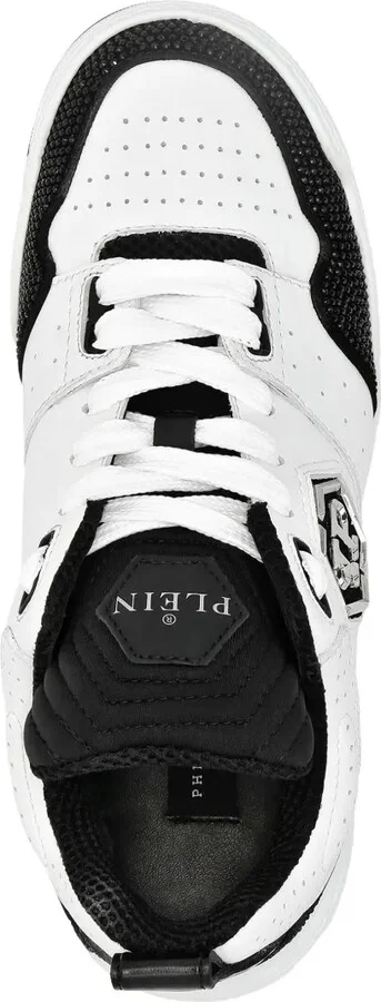 Crystal-Embellished Leather Sneakers - Image 3