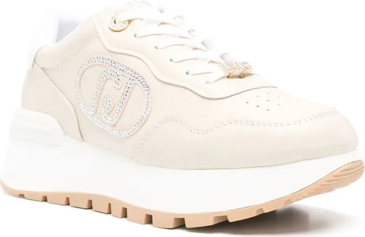 Crystal-Embellished Leather Sneakers - Image 2