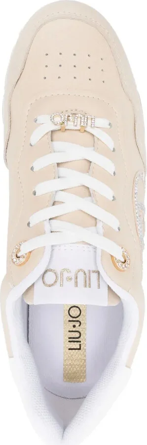 Crystal-Embellished Leather Sneakers - Image 4