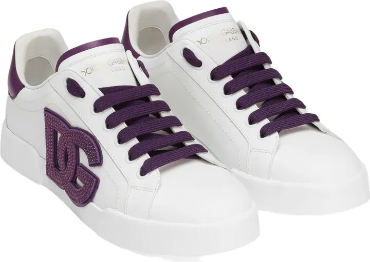 Crystal-Embellished Leather Sneakers - Image 2