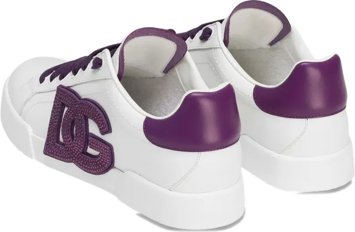 Crystal-Embellished Leather Sneakers - Image 4
