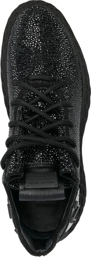 Crystal-Embellished Leather Sneakers - Image 4