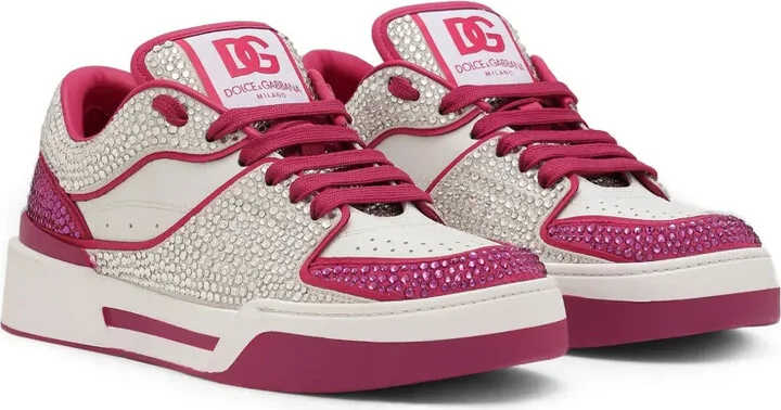 Crystal-Embellished Leather Sneakers - Image 2