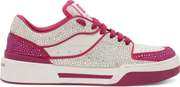 Crystal-Embellished Leather Sneakers