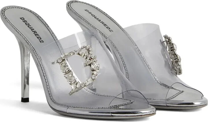 Crystal-Embellished Logo Mules - Image 2