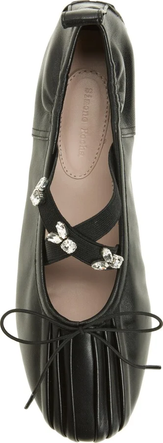 Crystal Embellished Mary Jane Ballerina Flat - Image 4