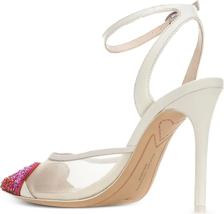 Crystal-Embellished Mesh Pumps - Image 2