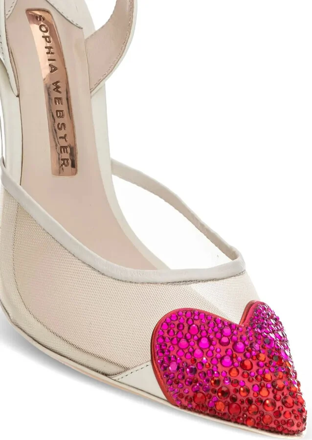 Crystal-Embellished Mesh Pumps - Image 3