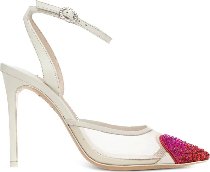 Crystal-Embellished Mesh Pumps