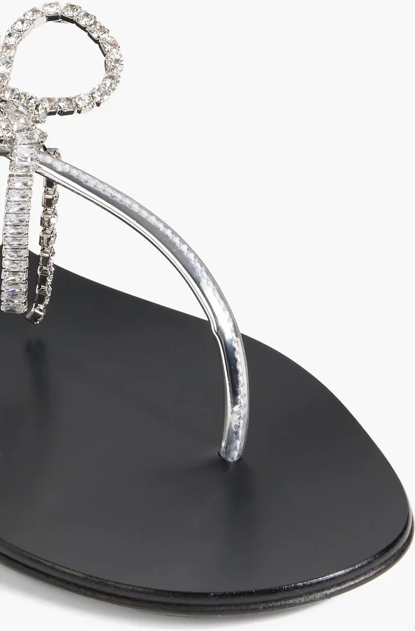 Crystal-embellished mirrored-leather sandals - Image 4