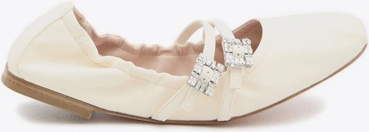 Crystal Embellished Nappa Leather Ballet Flats